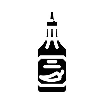Sriracha condiment glyph icon vector illustration Stock Illustration