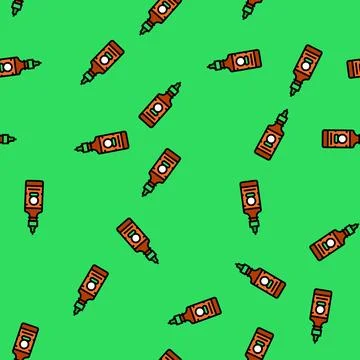 Sriracha condiment vector seamless pattern 库存插图
