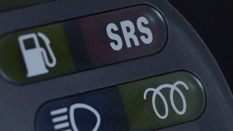 SRS indicator on the dashboard of the car. Stock Footage 102624641