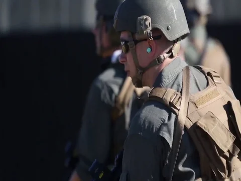 SRT cadets shooting on command by higher officers - 2017 Stock Footage 84692309