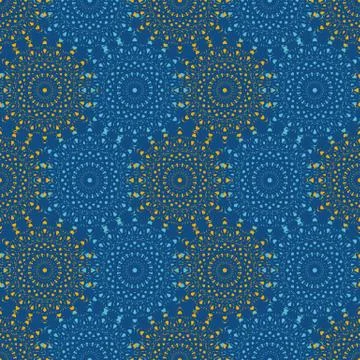 Srtipes of mandalas seamless vector pattern Illustrazione stock