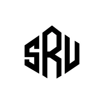 SRU letter logo design with polygon shape. SRU polygon and cube shape logo .. Stock Illustration