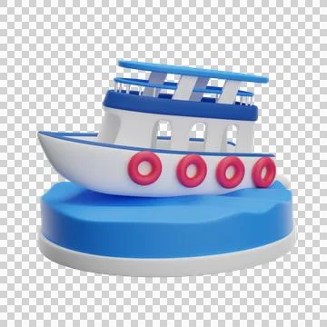 Сruise liner 3D render icon Stock Illustration