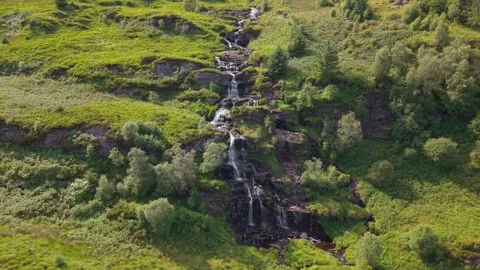 Sruth Ban Falls in Lochgoilhead argyll Scotland. Stock Footage 340110643