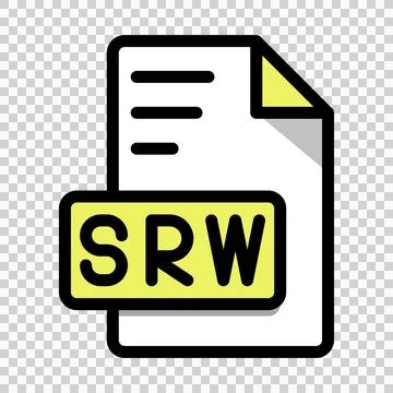 SRW File Format Icon. Vector. Outline Style With Long Shadow. Stock Illustration