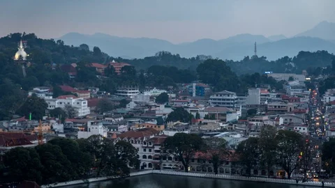 Sry lanka timelapse of kandy city of temple Stock Footage 107892075