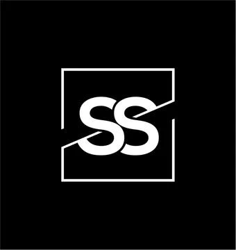 SS Logo Monogram on black backgraound Illustrazione stock