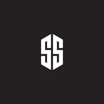 SS Logo monogram with hexagon shape style design template Stock Illustration