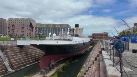 SS Nomadic - Historic Tender Ship at Hamilton Graving Dock. Stock-Footage 338222301