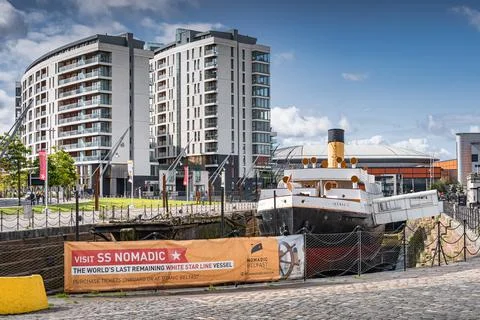 SS Nomadic, the last remaining White Star Line ship in the world. Near Titanic Stock Photos
