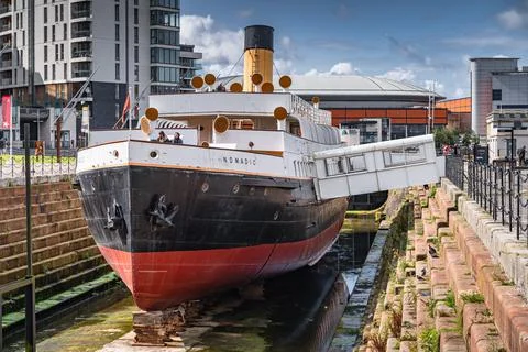 SS Nomadic, the last remaining White Star Line ship in the world. Near Titanic Stock Photos