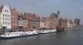 The SS Soldek in medieval port in Gdansk, Poland HD Footage