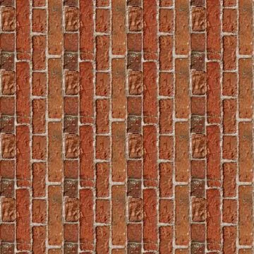 Ssamless pattern with old broken red bricks with paint Stock Photos