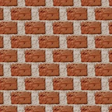 Ssamless pattern with old broken red bricks with paint Stock Photos