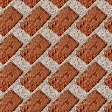 Ssamless pattern with old broken red bricks with paint Stock Photos