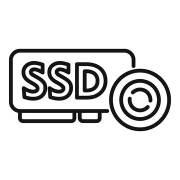 Ssd backup icon outline vector. Data cloud Illustrazione stock
