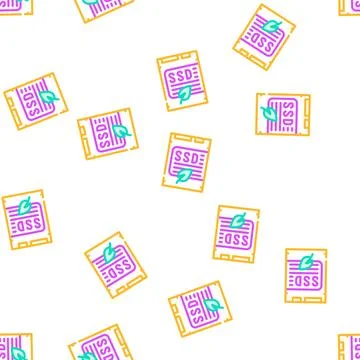 Ssd card device for storage chia cryptocurrency vector seamless pattern 스톡 일러스트