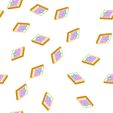 Ssd card device for storage chia cryptocurrency isometric icon seamless patte Stock Illustration