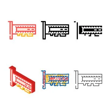 Ssd computer disk color icon mix vector Illustrazione stock