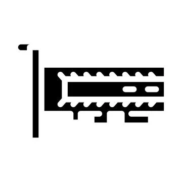 Ssd computer disk glyph icon vector illustration Stock Illustration