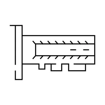 Ssd computer disk line icon vector illustration Stock Illustration