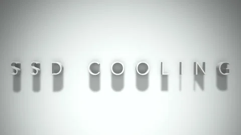 Ssd cooling 3D title animation with shadows on a white background 스톡 동영상 297023238