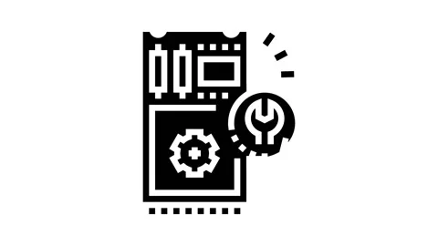 Ssd data recovery glyph icon animation Stock Footage 222844230