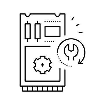 Ssd data recovery line icon vector illustration Stock Illustration