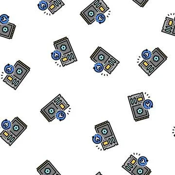 Ssd data recovery vector seamless pattern Stock Illustration