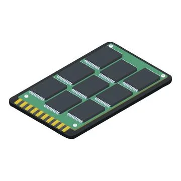 SSD disk icon, isometric style Illustrazione stock