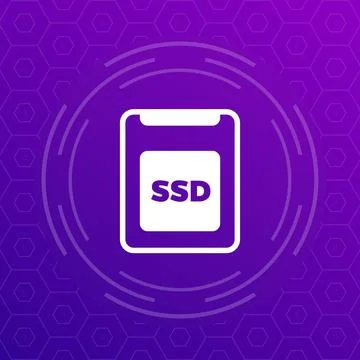 Ssd drive icon for web Illustrazione stock