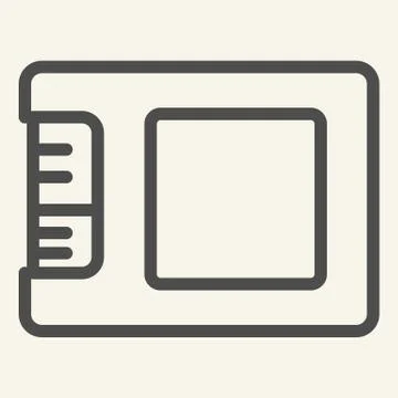 SSD drive line icon. Storage vector illustration isolated on white. Memory Illustrazione stock