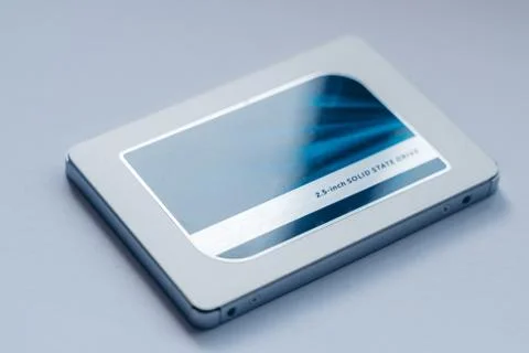 SSD drive. Solid State Drive, isolated. Fast storage device. PC component.  Foto stock