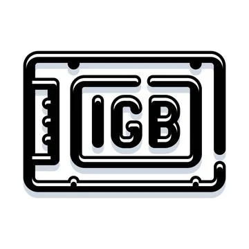 Ssd drive storing digital data technology icon Stockillustratie