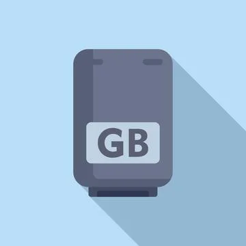 SSD gb solid shutter icon flat vector. Machine server Stock Illustration