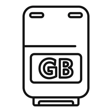 SSD gb solid shutter icon outline vector. Machine server Stock Illustration
