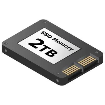 SSD. Isometric new black solid state drive black. Stock Illustration