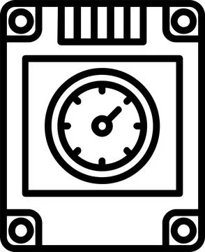 SSD Line Icon Design Stock Illustration