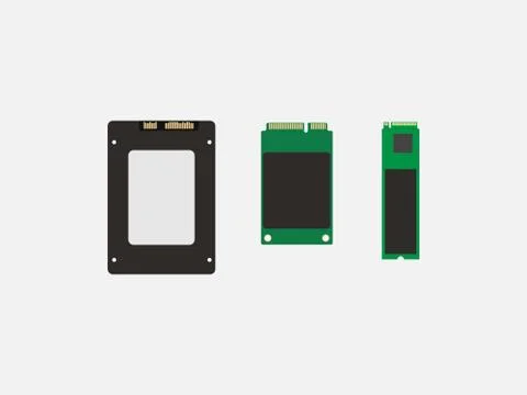 Ssd mSATA, M2, SSD icon. Vector illustration, flat design. Illustrazione stock