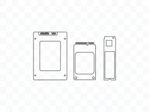 Ssd mSATA, M2, SSD icon. Vector illustration, flat design. Illustrazione stock