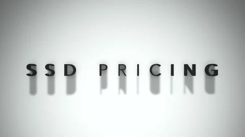 Ssd pricing 3D title matte black title set on a white base layer Stock Footage 301837442