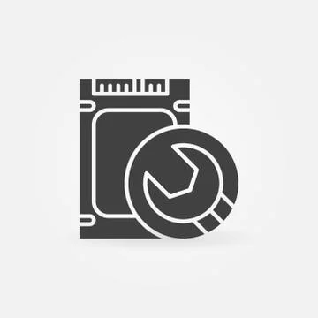 SSD repairing icon Stock Illustration
