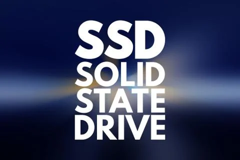 SSD - Solid State Drive acronym, technology concept background Stock Illustration