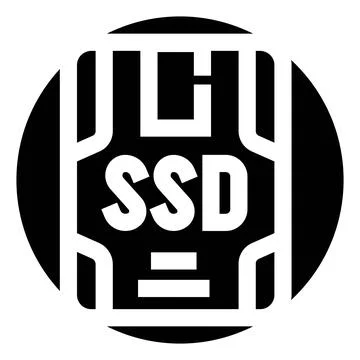 Ssd solid state drive computer hardware icon Illustrazione stock