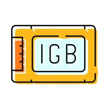 Ssd solid state drive computer hardware icon Illustrazione stock