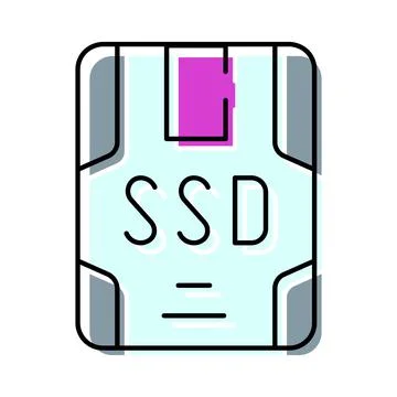 Ssd solid state drive data storage technology icon Illustrazione stock