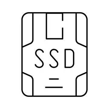 Ssd solid state drive data storage hardware Stock Illustration