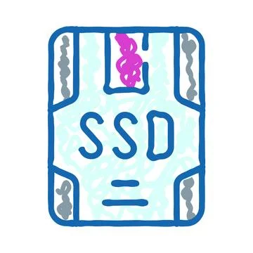 Ssd solid state drive data storage device icon 库存插图