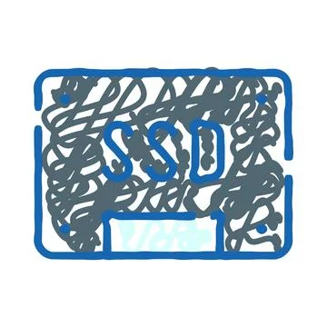 Ssd solid state drive data storage technology icon Stock Illustration
