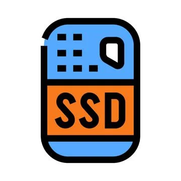 Ssd solid state drive electronic data storage device Stock Illustration